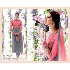 5309 Grey and Pink Combination Heer by Kimora Straight Shalwar suit 